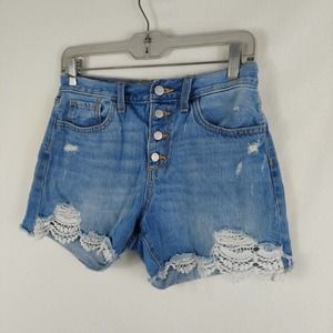 OLD NAVY Girl’s Denim Jean Shorts Distressed Adjustable Waist size 16